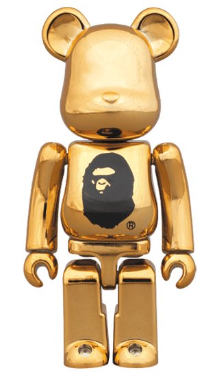 A BATHING APE(R) / NOWHERE 23rd anniv. GOLD BE@RBRICK collectible
