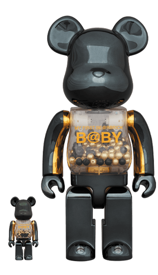 MY FIRST BE@RBRICK INNERSECT BLACK & GOLD Ver.100％ & 400％ collectible