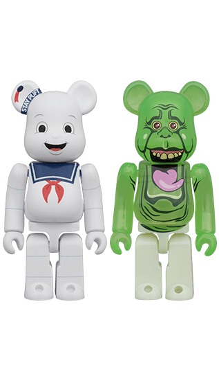 BE@RBRICK 2PCS SET STAY PUFT MARSHMALLOW MAN & SLIMER collectible