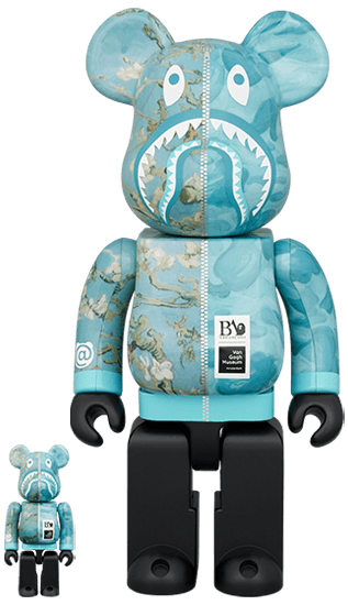 BE@RBRICK BAPE(R) × Van Gogh Museum Almond Blossom SHARK 100％ & 400％ collectible