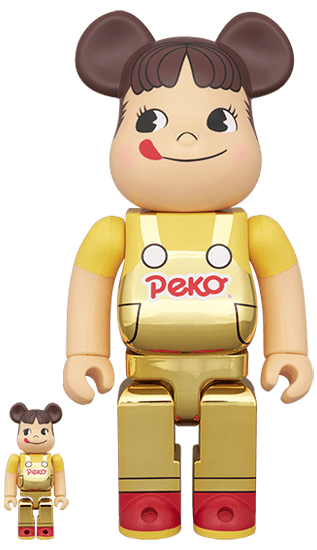 BE@RBRICK ペコちゃん(オーバーオール) 金メッキ 100％ & 400％ collectible