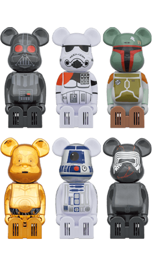 cleverin BE@RBRICK STAR WARS DARTH VADER／SANDTROOPER／BOBA FETT／ C-3PO／R2-D2／KYLO REN collectible