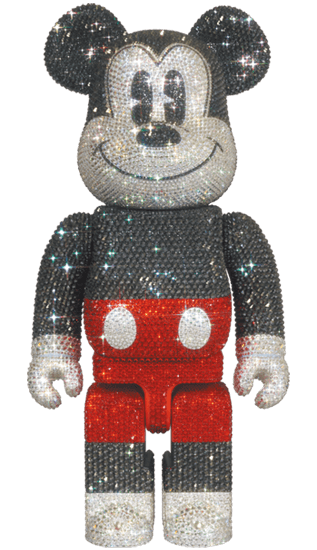 CRYSTAL DECORATE MICKEY MOUSE BE@RBRICK 400％ R&W Ver. collectible