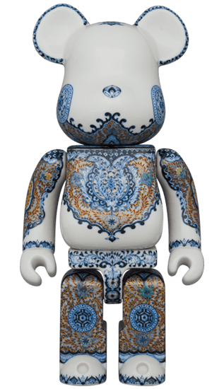 九谷BE@RBRICK 【青華紅彩花唐草紋】400％ (EDITION 1) collectible