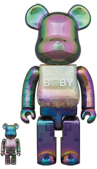 MY FIRST BE@RBRICK BABY CLEAR BLACK CHROME Ver. 100％ & 400％ collectible