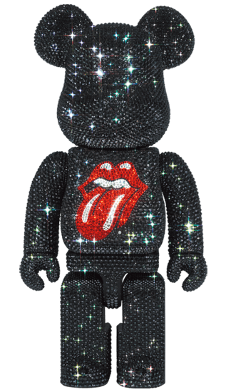 CRYSTAL DECORATE BE@RBRICK The Rolling Stones Tongue Logo 400％ collectible