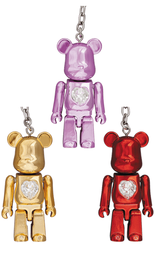 BE@RBRICK クリスタルハートメタルチャーム （ゴールド／ピンク／レッド） collectible