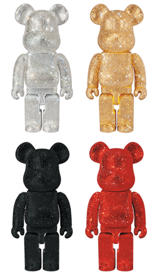 400％ BE@RBRICK CRYSTAL BLACK／GOLD／SILVER／RED collectible