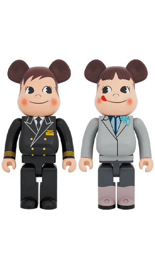 ＜ANAオリジナル＞BE@RBRICK for ANA CAPTAIN ポコちゃん & CA10代目 ペコちゃん 1000％ 2体セット collectible