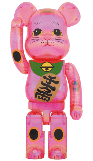 BE@RBRICK 招き猫 桃色透明メッキ 1000％ collectible