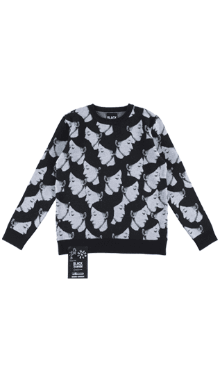 BE@RBRICK BLACK Scandal Yohji Yamamoto × 内田すずめ × S.H.I.P&crew 私の中の私たち KNIT GANG COUNCIL CREW NECK SWEATER 01 collectible