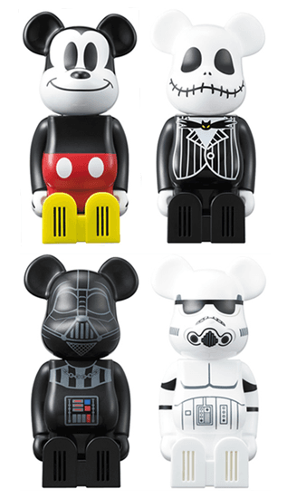 Cleverin x BE@RBRICK ミッキーマウス／ジャック・スケリントン／ダース・ベイダー／ストームトルーパー collectible