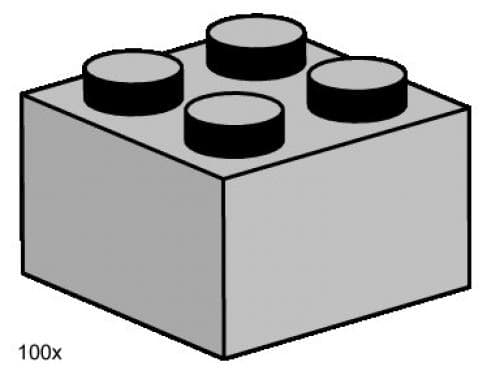 2 x 2 Light Gray Bricks collectible
