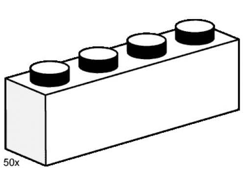 1 x 4 White Bricks collectible