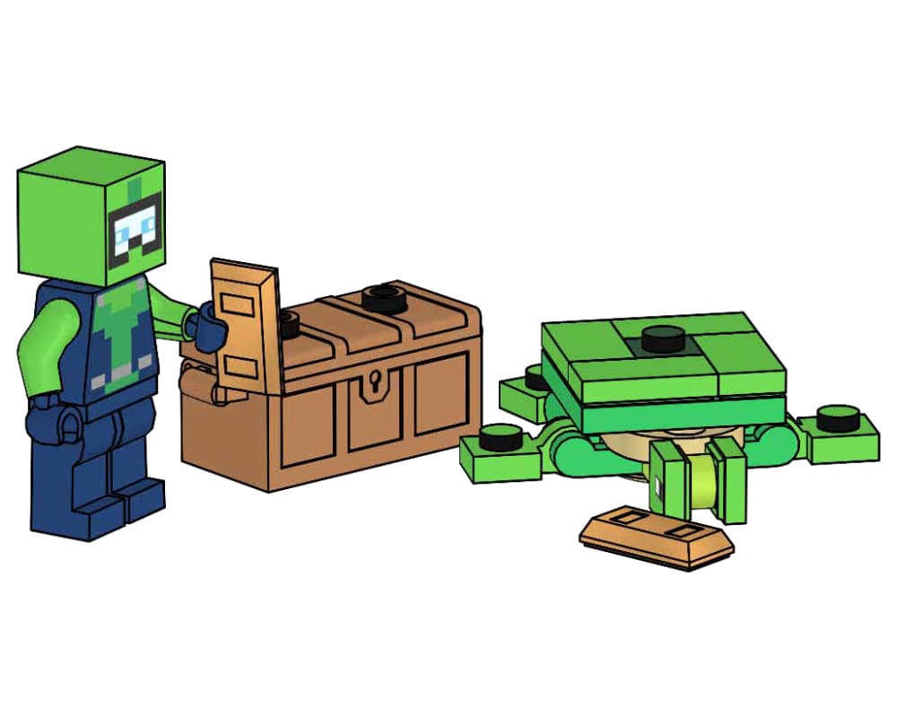 Diver with Turtle and Treasure Chest collectible
