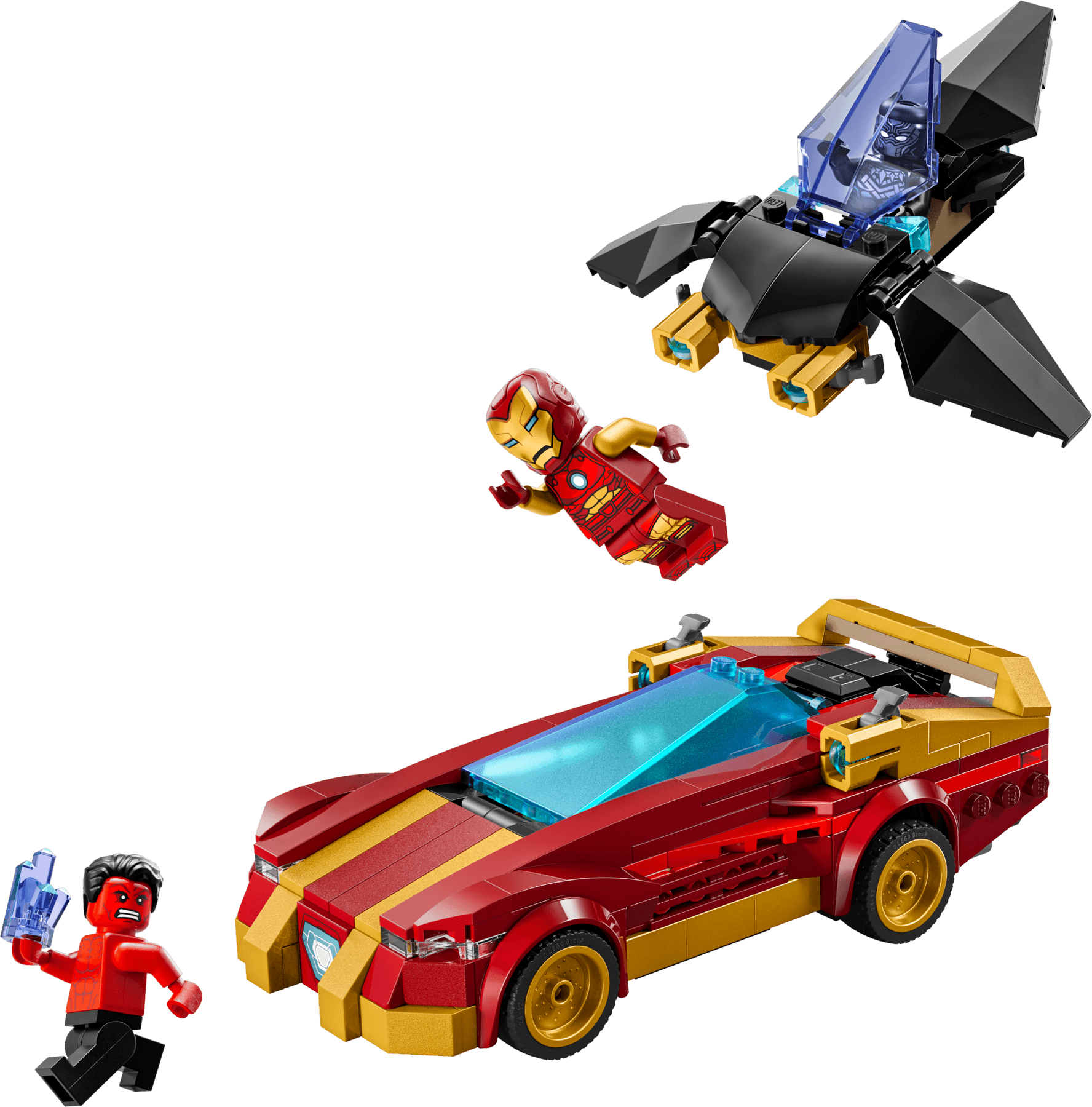 Iron Man Car & Black Panther vs. Red Hulk collectible
